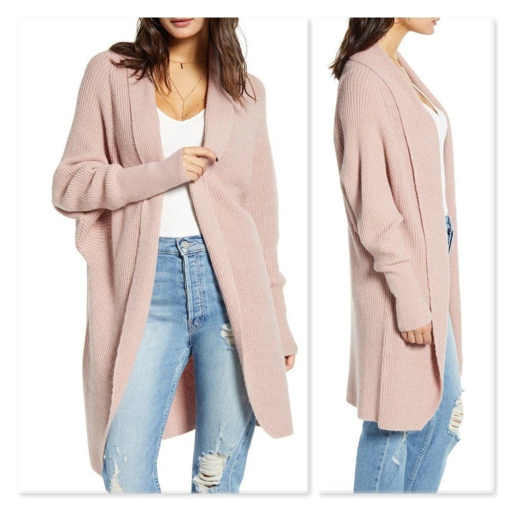 Leith Dolman Sleeve Long Cardigan sz Small in Pink